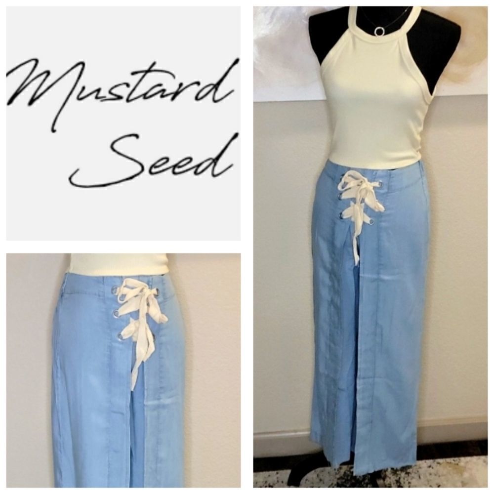 Mustard Seed Wide Leg Palm  cropped Pants